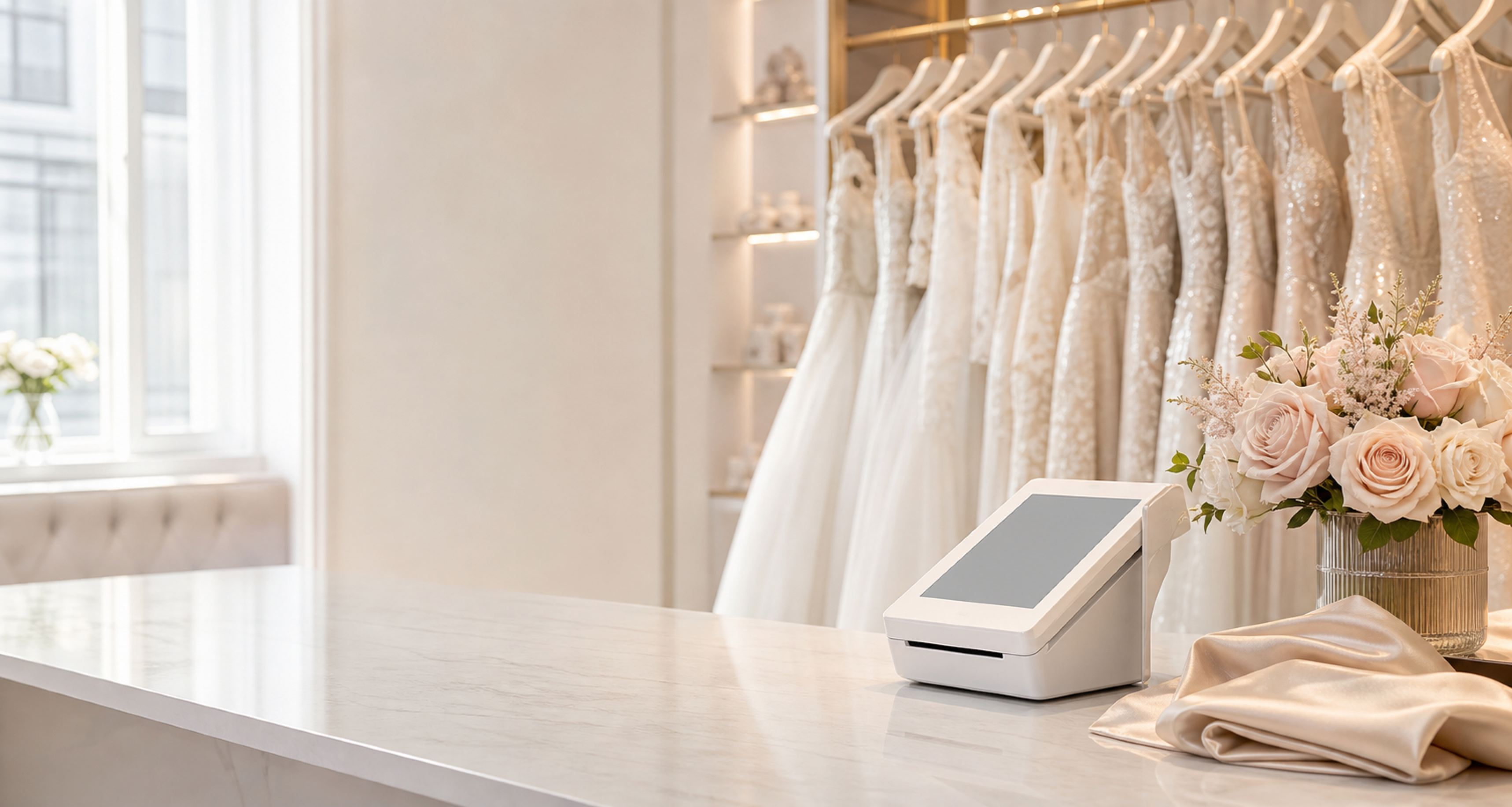 Bridal boutique payment counter